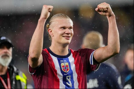 Haaland foi um dos autores dos gols da Noruega em cima da Itália